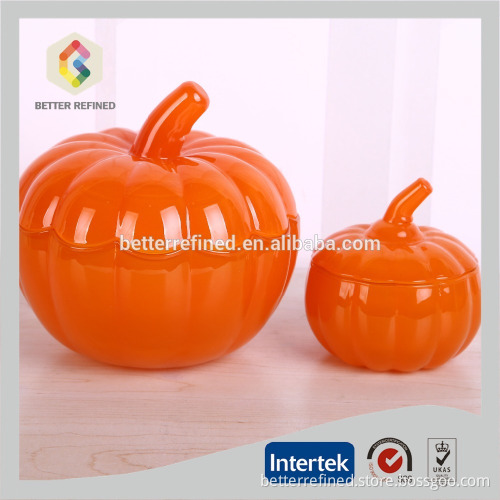 Halloween Pumpkin Shaped Glass Jar For Candy